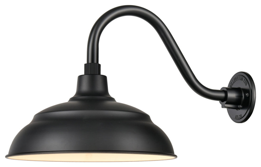 R Series Collection 1 Light 17" Satin Black RLM Warehouse Shade