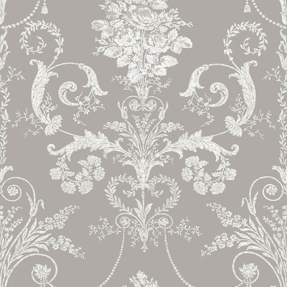 Laura Ashley Josette Wallpaper, Steel