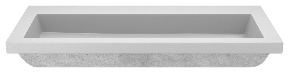 Trough 4819 Bathroom Sink, Pearl, No Faucet Holes