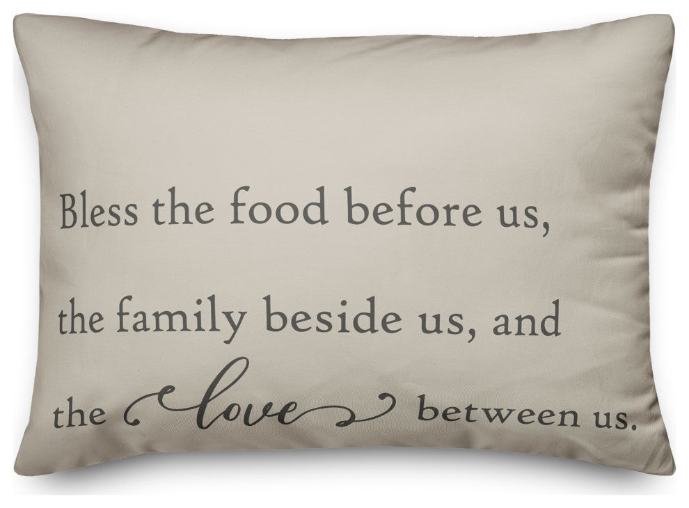 Bless the Food Before Us 14"x20" Spun Poly Pillow
