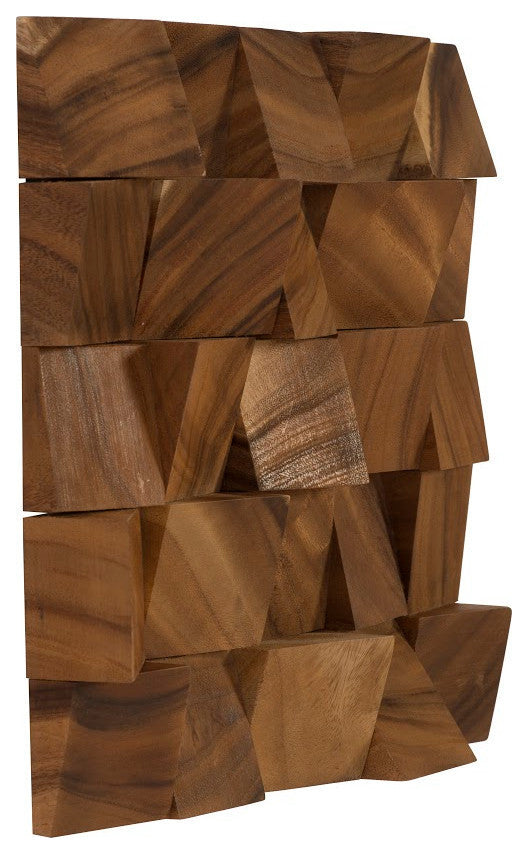 Blocks Wall Tile, Chamcha Wood, Natural
