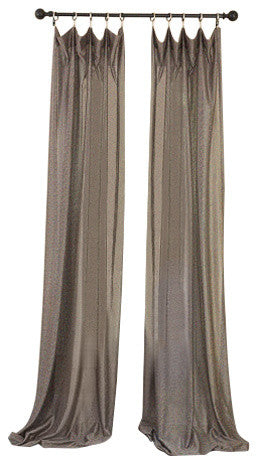 La Rosa Metallic Semi Sheer Rod Pocket Curtain 52''x84'' Single Panel Dark Gray