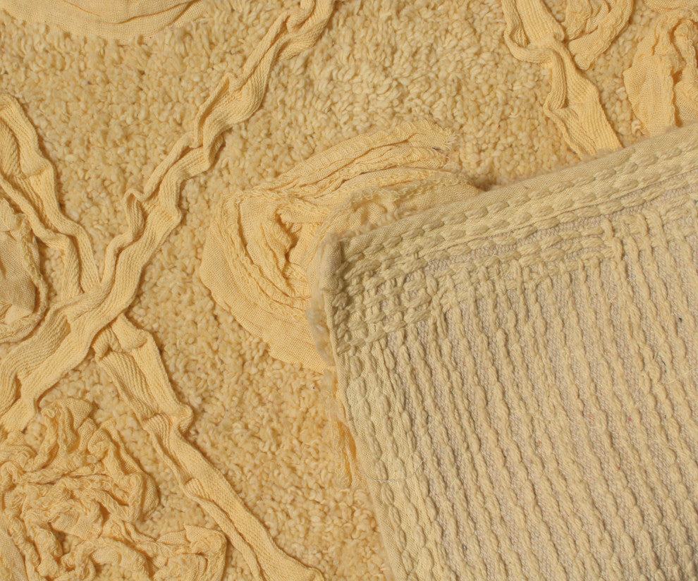 Modesto Bath Rug Bath Rugs Set, 17x24 Rectangle, Yellow