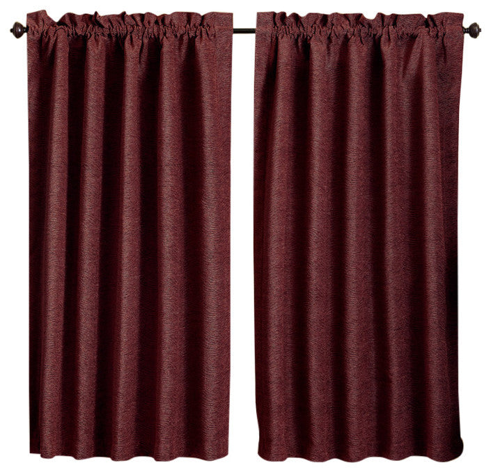 63IN by 52IN Jacquard Chenille Curtain Panels, Set of 2,, Champaign