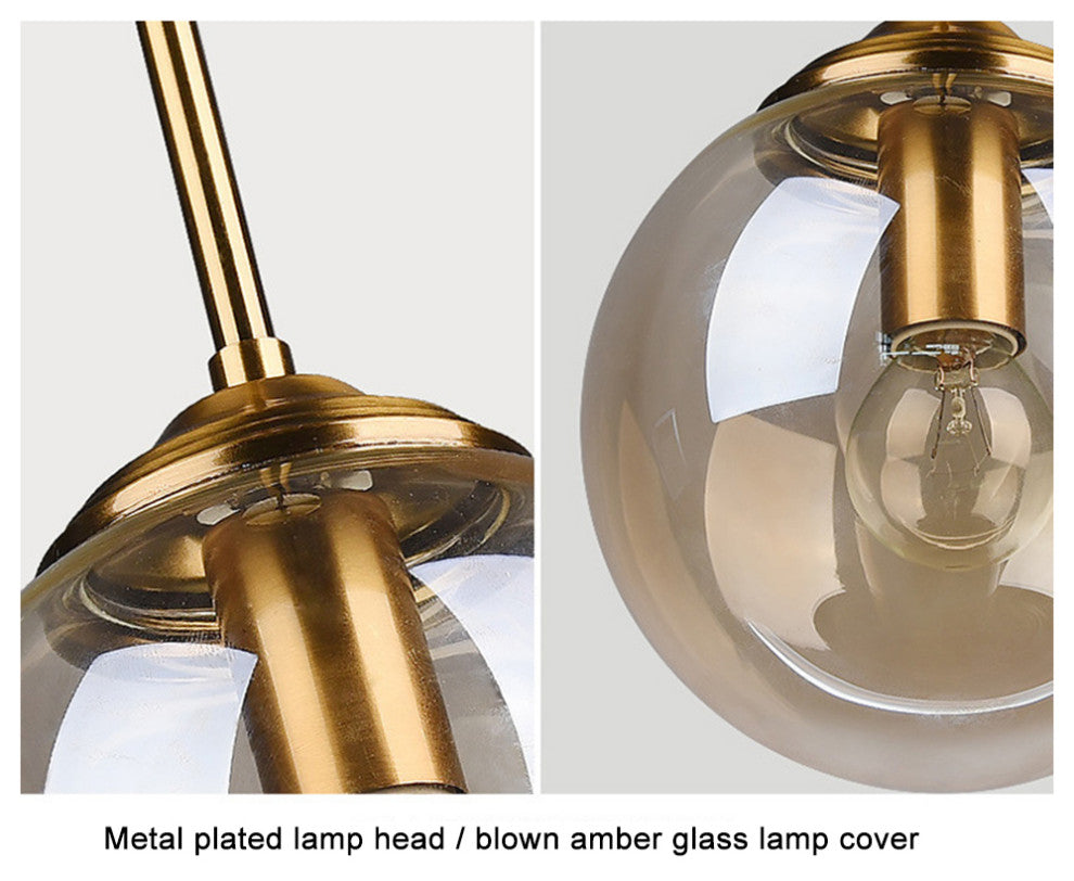 MIRODEMIÂ® Chexbres | Pendant Light in the Shape of Glass Balls, Clear Glass, Warm Light