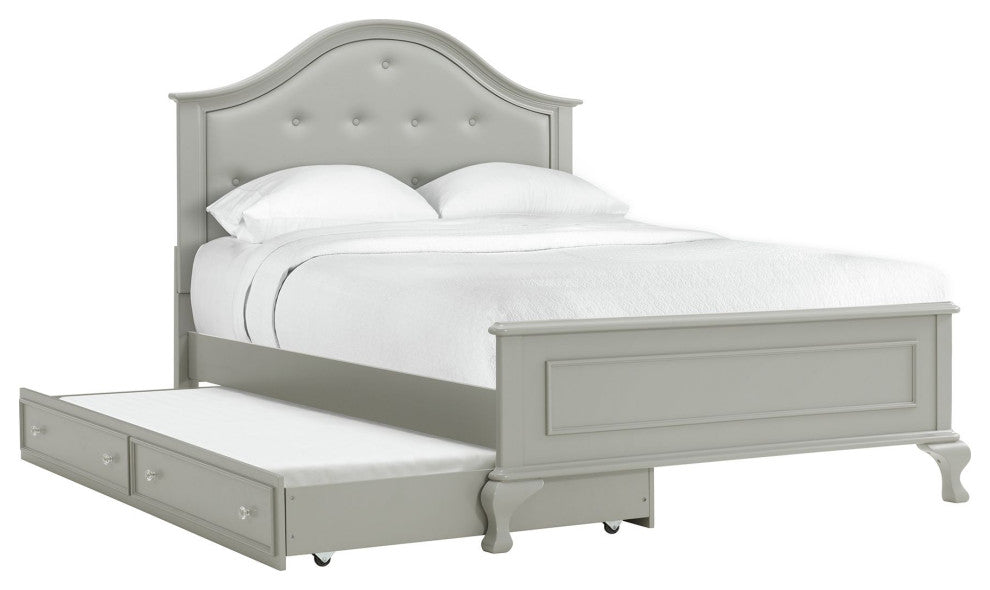 Jesse Full Panel Bed With Trundle, Gray