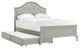 Jesse Full Panel Bed With Trundle, Gray