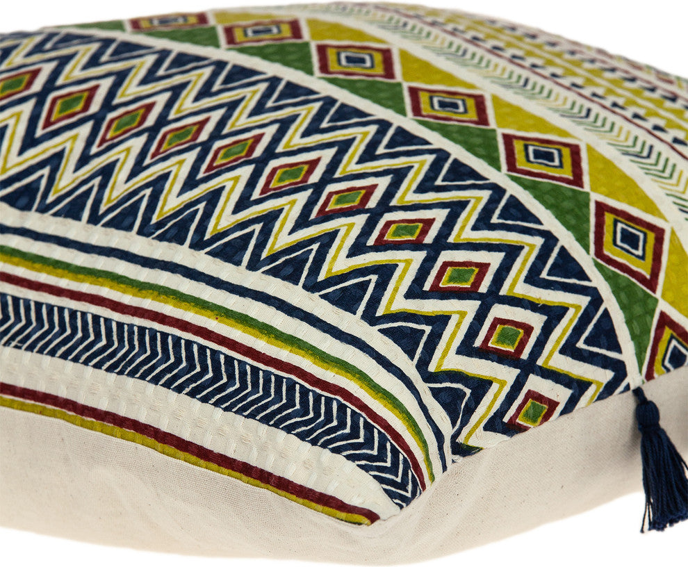 Parkland Collection Irisa Bohemian Multicolor Pillow Cover With Poly Insert