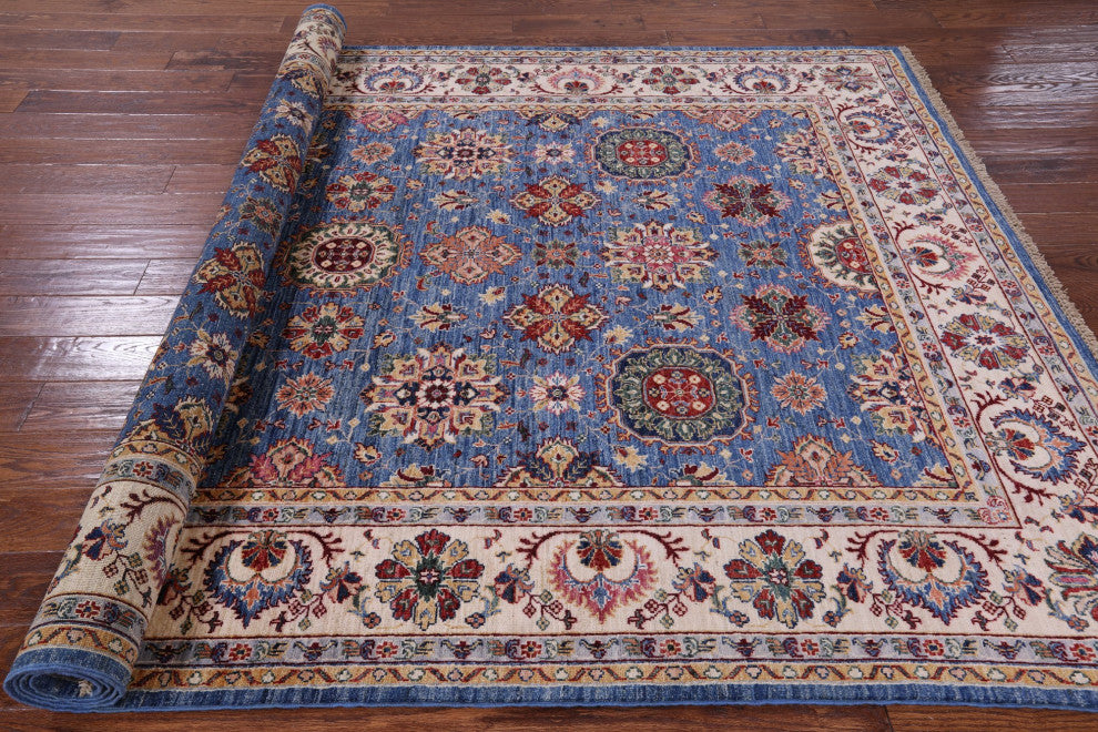 6' 10" X 10' 1" Persian Tabriz Hand-Knotted Wool Rug Q7525