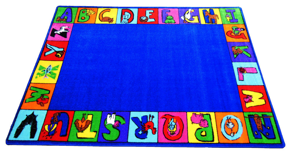 My ABC Squares Children's Educational Play Rug, 8' x 10'