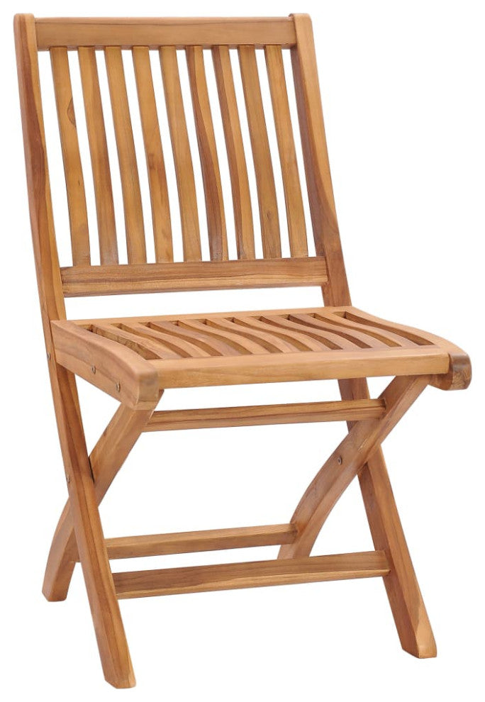 vidaXL 6x Solid Teak Wood Folding Patio Chairs with Cushions Garden Seating