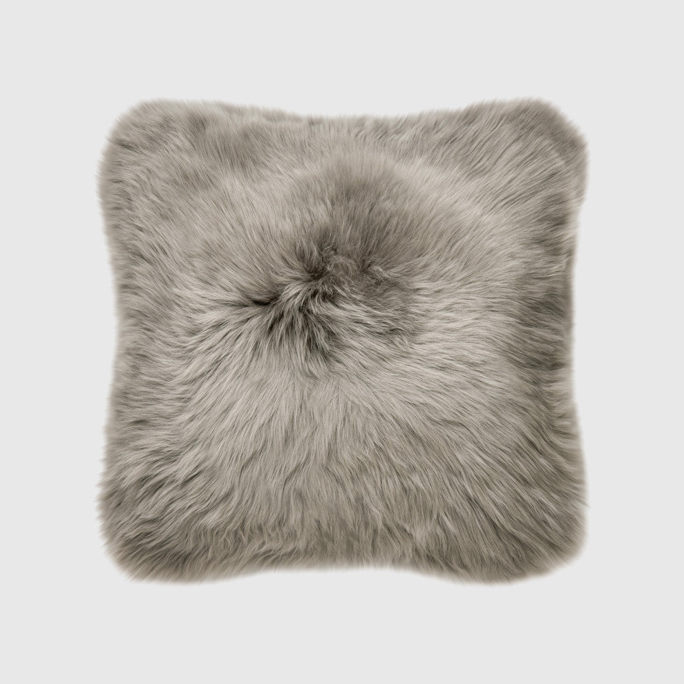Classic Sheepskin 20"x20" Pillow, Mushroom
