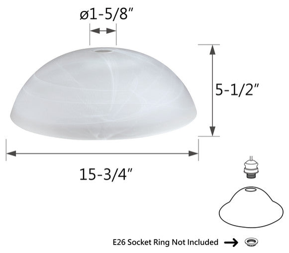 23141-11 Replacement Alabaster Torchiere Lamp Glass(42mm) Shade