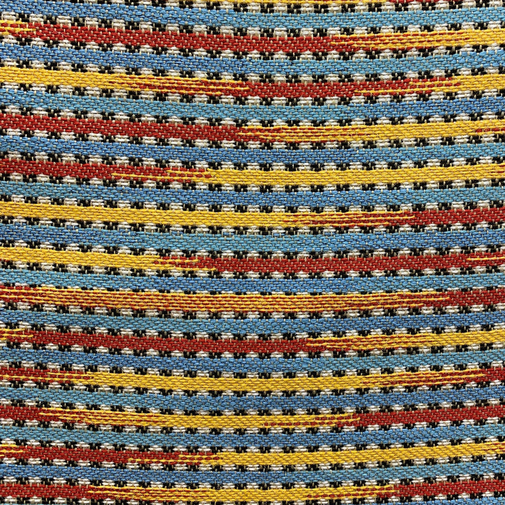 Plutus Vivid Stripe Red, Blue, Yellow Stripes Outdoor/Indoor Pillow, 12"x20"