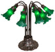 Meyda Lighting 14382 22"H Green Pond Lily 10 LT Table Lamp
