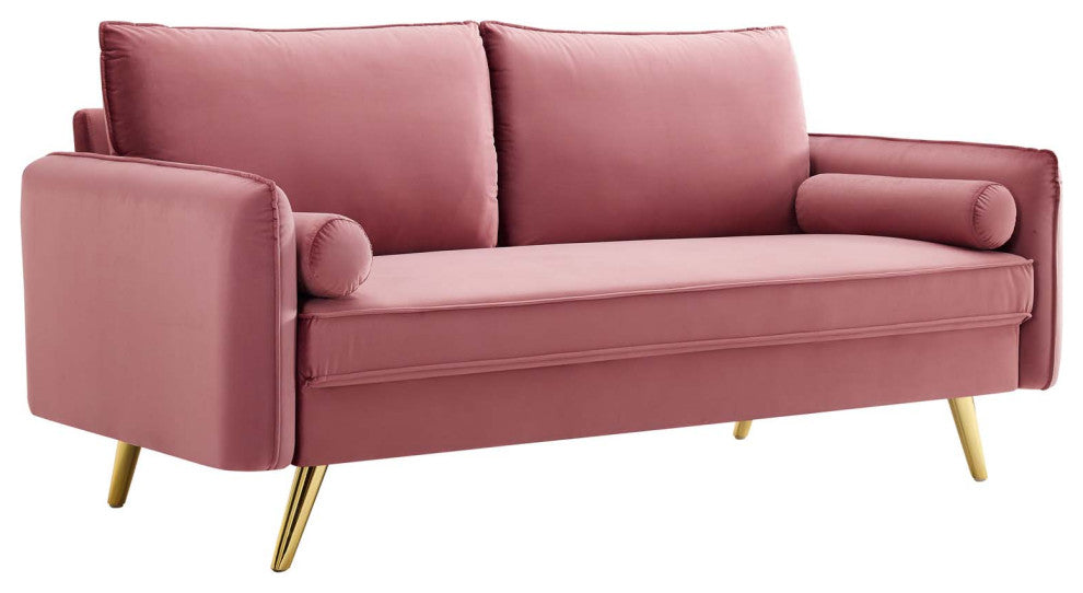 Revive Performance Velvet Sofa - Dusty Rose