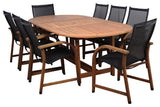 Amazonia Bahamas 9-Piece Extendable Oval Patio Dining Set | Eucalyptus Wood