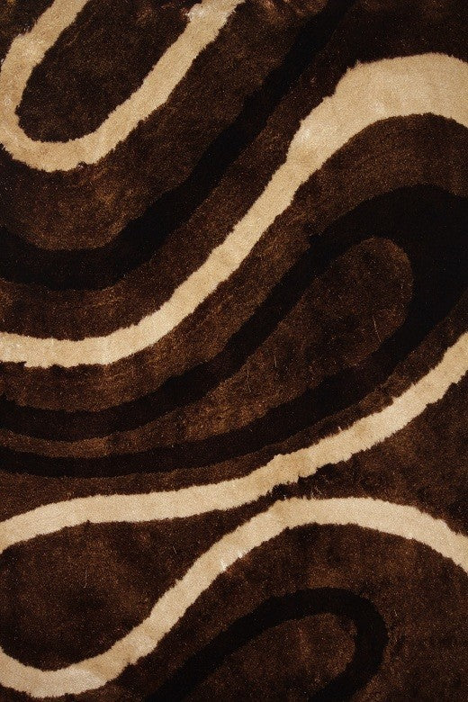 4'x6' Brown Shaggy Area Rug For Indoor Bedroom