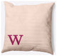 20" x 20" Modern Monogram Indoor/Outdoor Polyester Throw Pillow, Dusty Rose