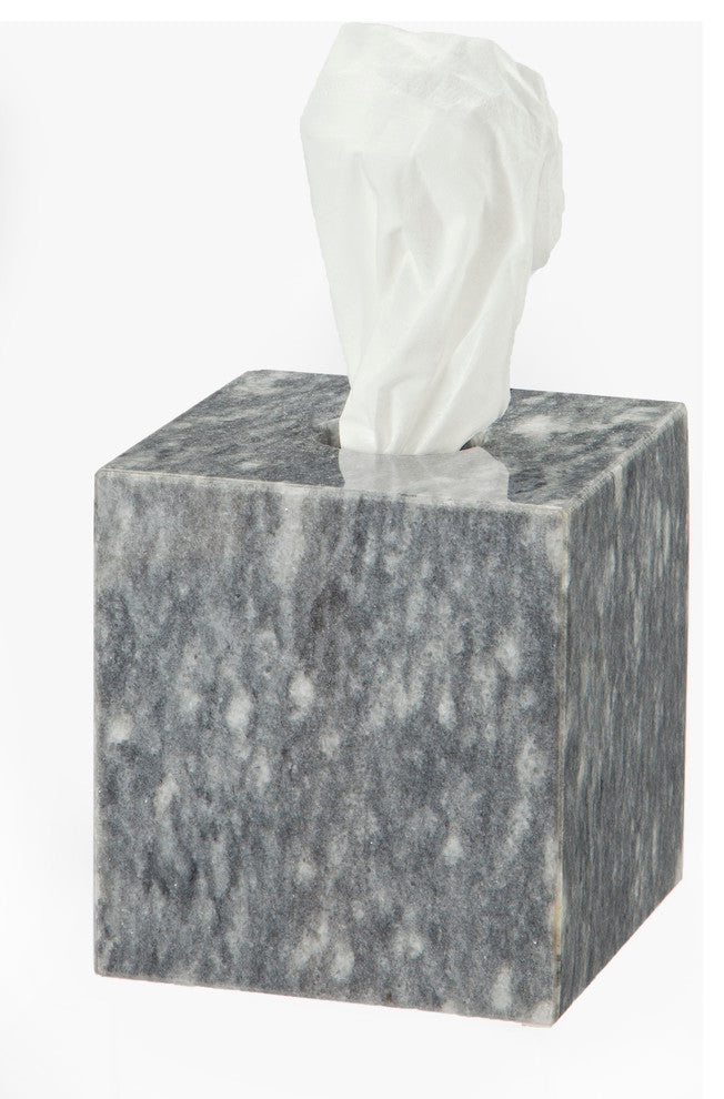 Myrtus Collection Cloud Gray Marble Tissue Box Holder