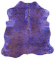 Blue Metallic Cowhide Rug 6' 1" X 5' 8" C2098