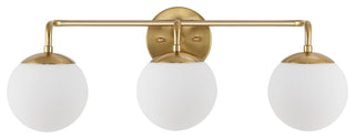Louis Globe Metal/Frosted Glass Modern LED Vanity, 3-Light