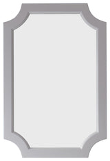 Grossetto 24" Irregular Farmhouse Bathroom/Vanity Framed Wall Mirror, Paris Grey