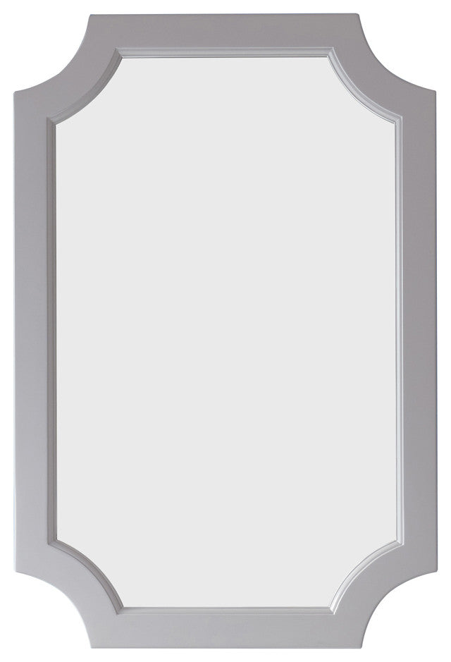 Grossetto 24" Irregular Farmhouse Bathroom/Vanity Framed Wall Mirror, Paris Grey