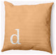 20" x 20" Modern Monogram Indoor/Outdoor Polyester Throw Pillow, Pale Gold