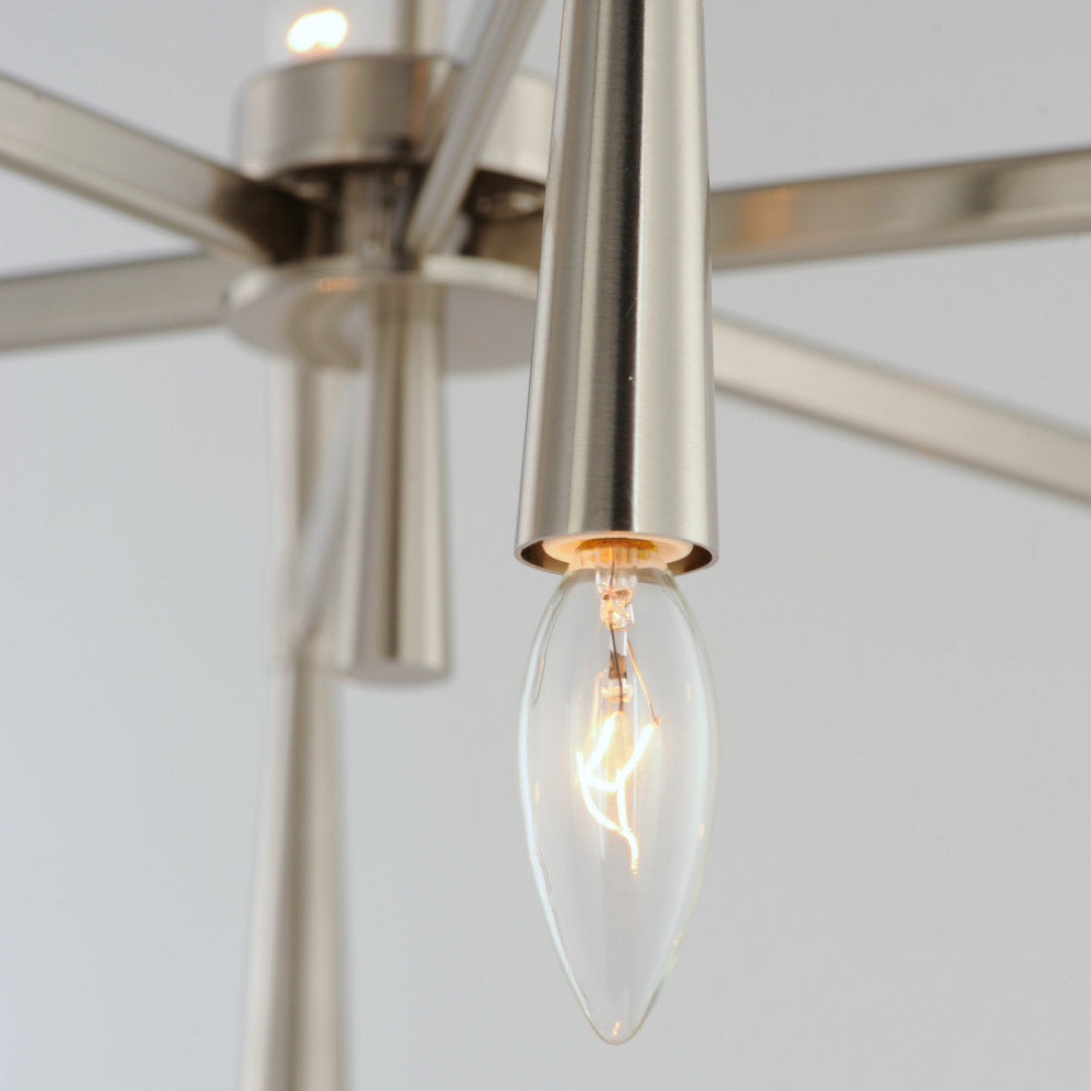 Maxim 24626 Rome 12 Light 29"W Taper Candle Chandelier - Satin Nickel