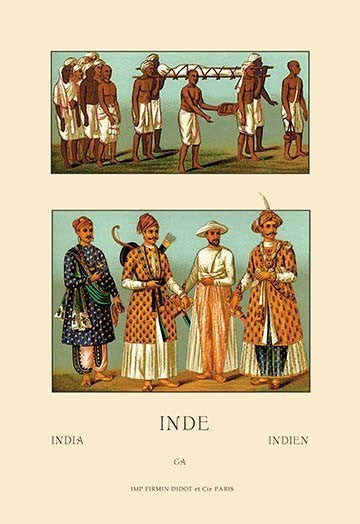 A Variety of Indian Ceremonial Garb #1 - Fine Art Giclee Print 24" x 36"