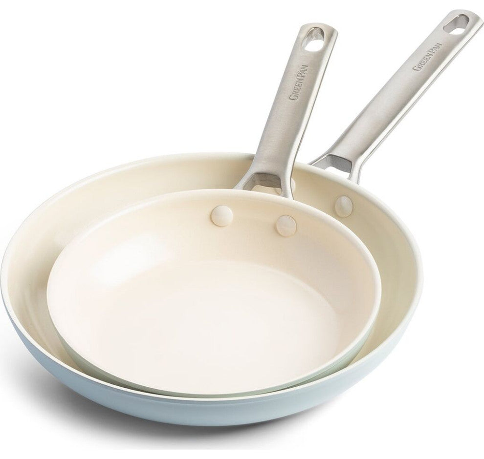 GreenPan Padova Collection 8" & 10" Open Frypan Set | Light Blue