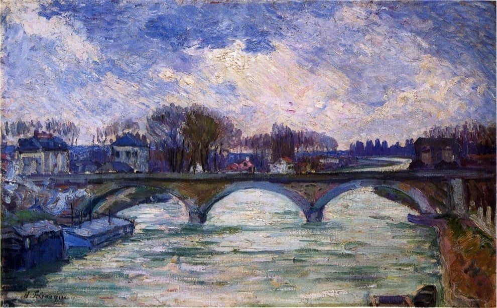 Henri Lebasque Le Pont sur le Marne, 18"x27" Gallery Wrapped Canvas Print