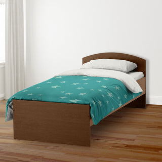 Green Star Pattern Twin Brushed Poly Duvet Cover