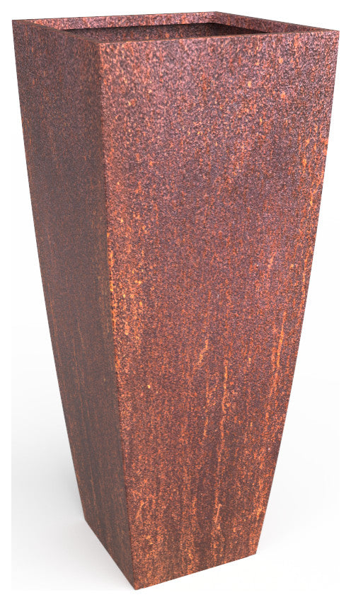 Steel Radius Tapered Planter, Corten, X-Large