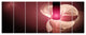 Pink Flower Fractal Illustration, Abstract Canvas Art Print, 83"x32", 7 Panels