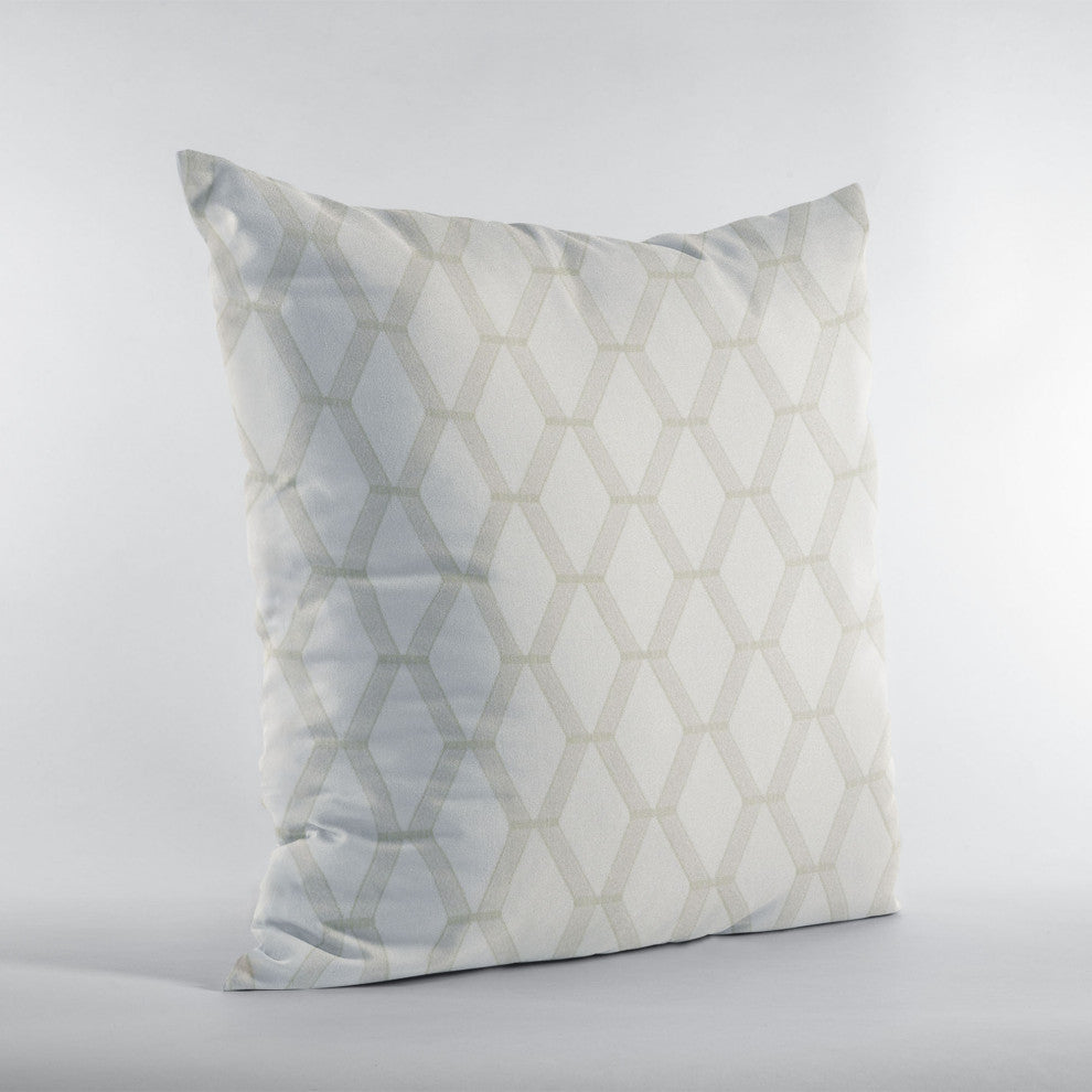 Pearl Diamond Shiny Fabric With Embroidery Luxury Throw Pillow, 18"x18"