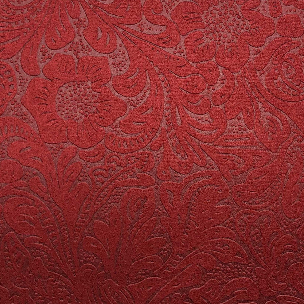 Cheyenne Western Lodge Faux Tooled Leather Comforter Set, 7PC, Red, Twin