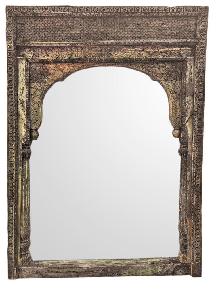 Consigned Large Old India Doorway Mirror 2