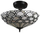 Tiffany Style 2 Light Vintage Semi-Flush Ceiling Lamp 17" Wide