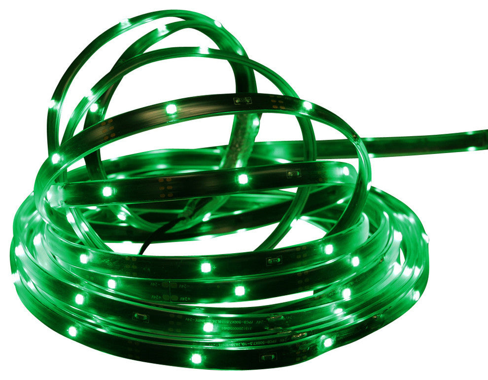 18' LED Indoor/Outdoor Christmas Linear Tape Lighting, Green and Black