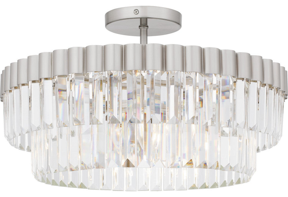 Four Light Semi Flush Mount in Brushed Nickel