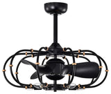 Mill 26 in. 5-Light Indoor Matte Black Finish Ceiling Fan with Light Kit