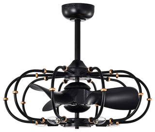 Mill 26 in. 5-Light Indoor Matte Black Finish Ceiling Fan with Light Kit