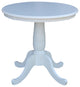 Round Top Pedestal Table, White, 30 Inch Round