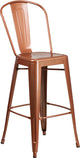 Brimmes 30" Metal Barstool Copper With Curved Vertical Slat