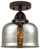 Large Bell Semi-Flush Mount, Oil Rubbed Bronze, Silver Plated Mercury