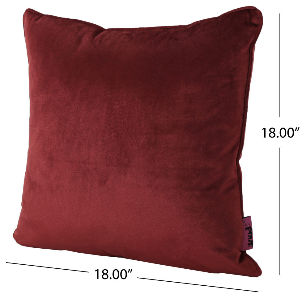 GDF Studio Velvin Modern Fabric Throw Pillows, Set of 2, Berry