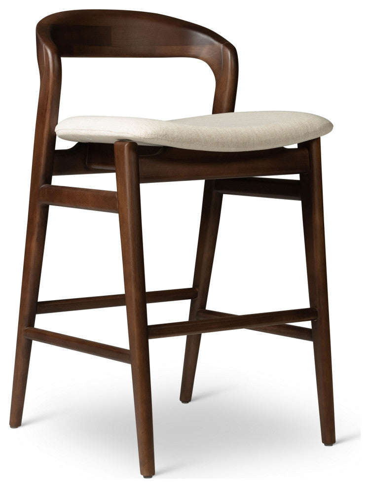 Modern Brazilian, Velma, Counter Stool, Nogal/Medley Ivory