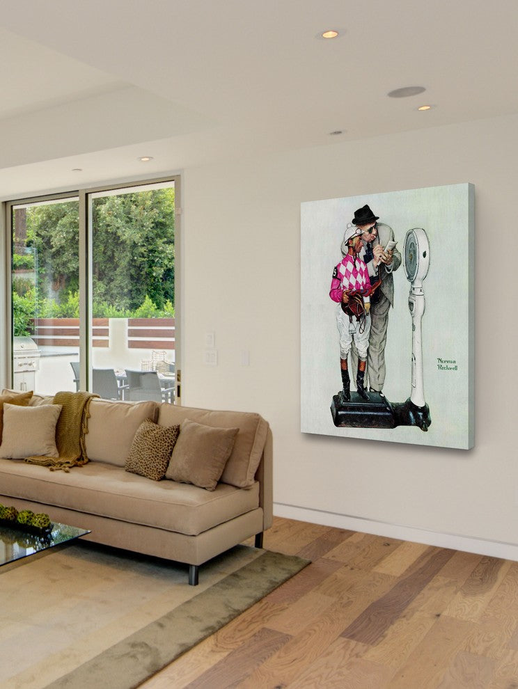 "Jockey Weighing In" Painting Print on Canvas by Norman Rockwell
